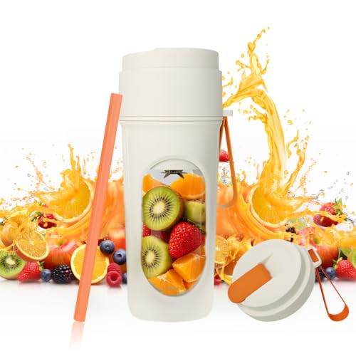 Batidora de Vaso Portatil, Recargable USB Tapa de Doble Vaso, 450 ML