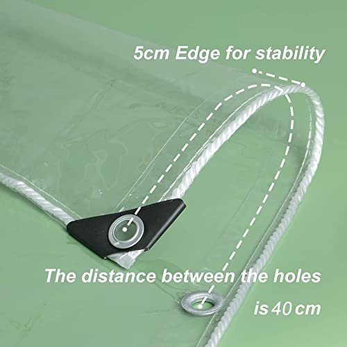 Panneaux latéraux en vinyle transparent imperméable à œillets pour extérieur - 4