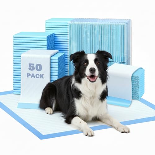 FluffyDream Super Absorbent Waterproof Dog and Puppy Pet Training Pad, Housebreaking Pet Pad,Blue...