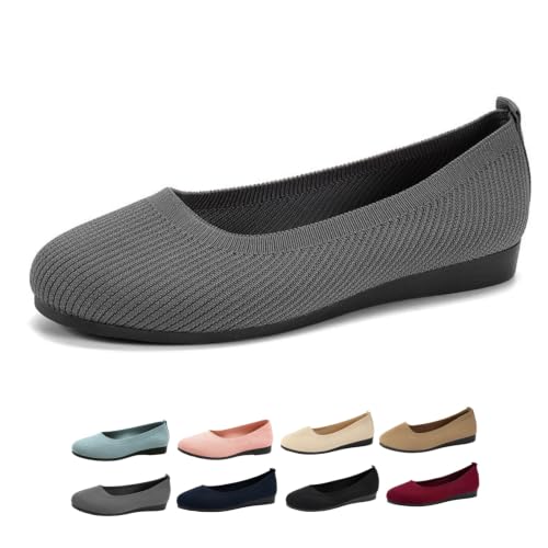 Ballerines plates en tricot souple pour pieds sensibles pour le travail en bureau