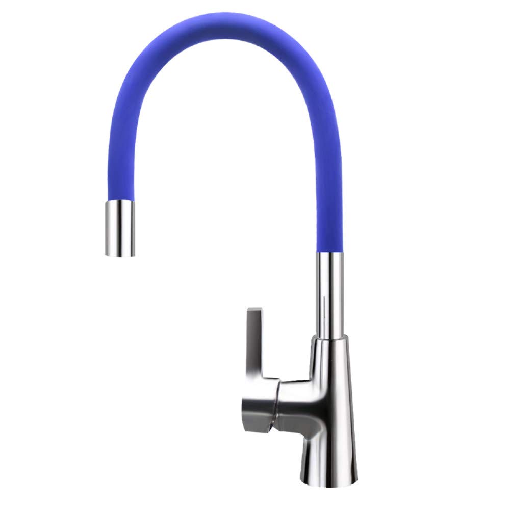 Robinet de cuisine eau chaude froide à rotation totale en silicone 7 couleurs 1301BL