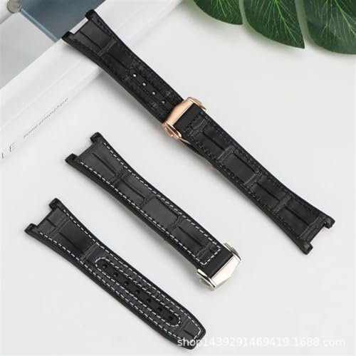 Bracelet de montre Omega Constellation Double Eagle résistant en caoutchouc et cuir - 5