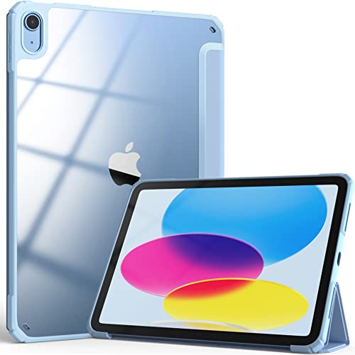 Vopotek Ipad 10Th Generation 2022 Case, Clear Hard Pc Back Plate, Thin, Protective, Magnetic Stand, Auto Sleep/Wake Cover For Ipad 10Th Gen 10.9 Inch 2022, Support Touch Id, Sky Blue #TOP1