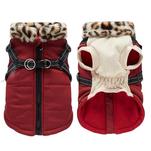 Cappotto per cani per la stagione fredda, vestiti caldi per costumi da bassotto | Cappotto caldo invernale riflettente per cucciolo | Gilet per cani con pettorina incorporata per cani di piccola e med