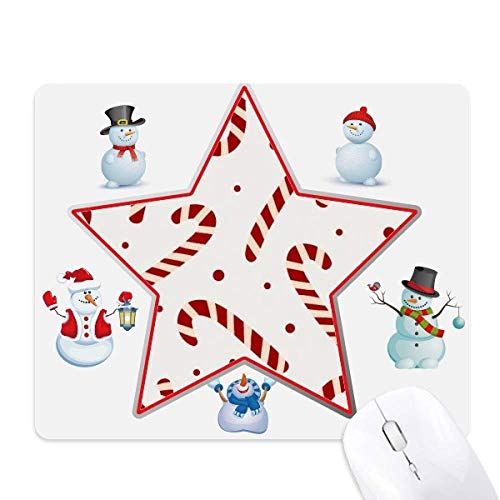 Tapis de souris Noël blanc idée cadeau de fin d'année bonhomme de neige et étoiles