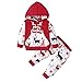 TT- Baby Jungen Mädchen Babykleidung Kleidung Set Kleinkind Kapuzenpullover Weihnachten Langarm Kurzarm Hoodie Brief Sweatshirt Hosen Oberteile Frühling Herbst Outfits (Rot, 6-9 Months)