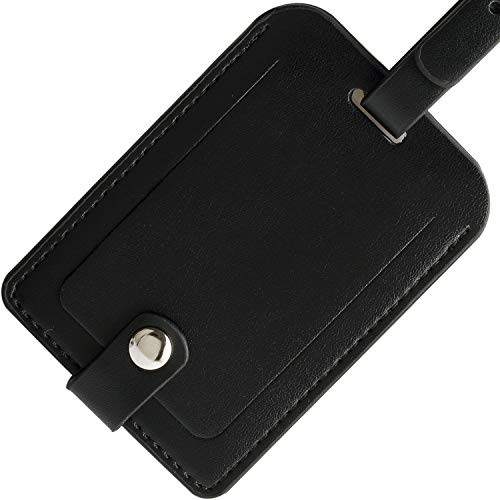 Luggage Bag Tags Leather Travel ID Labels Suitcase Name Tags with Snap - Set of 4 - Thumbnail 5