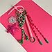 QTKJ Pink Cute Keychain, Fashions Bag Charm, Hand-Woven Nylon Rope Key Chain, Aesthetic Keychain, Bag Accessories Charms for Handbag, Backpack