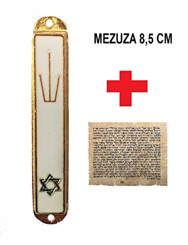 Mezuzá Judaico Colorida Branca + Pergaminho
