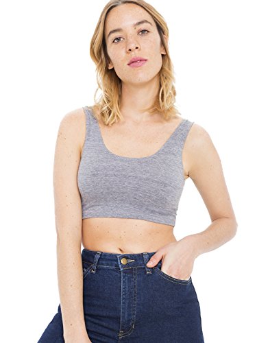 American Apparel Women's Cotton Spandex Crop Tank, White Large