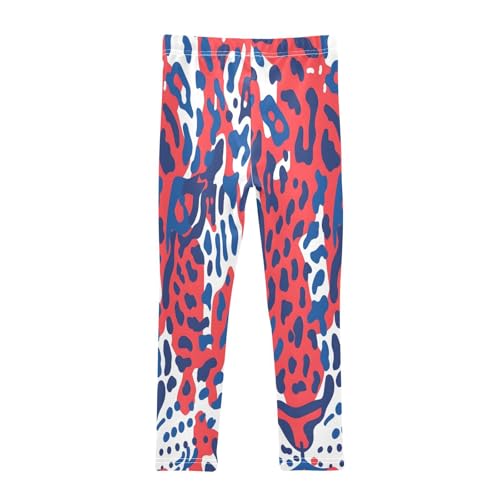 Bolaz Toddler Girls Leggings Printed Yoga Pants Leggings Red Blue Leopard for Kids2