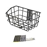 Colaxi Bike Basket Accessory Front Sturdy Construction Easily Install Large Capacity Black Cargo Basket for Riding Luggage Outdoor, with Layering