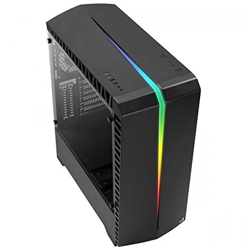 Aerocool Scar Caja de PC, ATX, Cristal Templado, RGB 15 Modos, Ventilador 12cm, ABS sintéticos, SPCC, Negro,