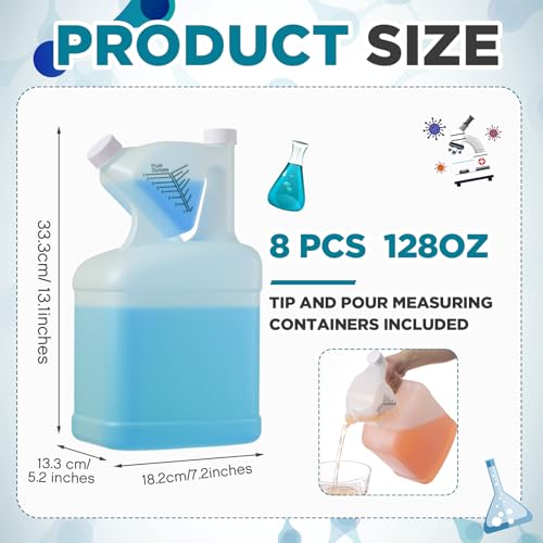 Set de 8 vasos medidores de plástico 128 oz miniatura 2