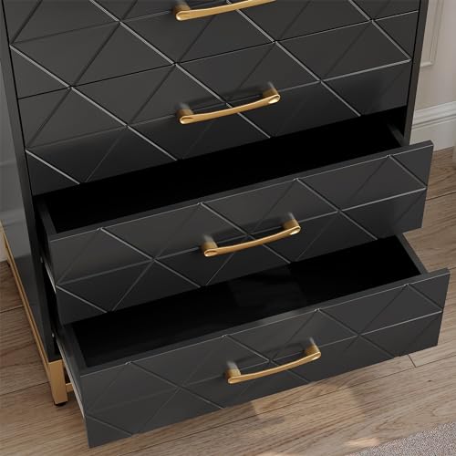 Cómoda moderna con 4 cajones de madera grandes para almacenamiento 7
