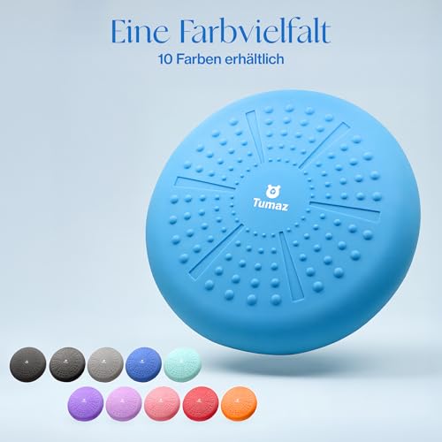 Image of Tumaz Wobble Cushion - Wiggle Seat to Improve Sitting Posture & Stay Focused for Sensory Kids, Balance Disc to Core Strength & Flexible Seating [Extra Thick Balance Board, Pump Included Wobble Board]