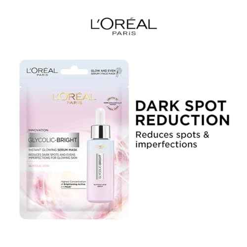 Image of L'Oreal Paris Glycolic Bright Glowing Serum Sheet Mask (Pack of 2)