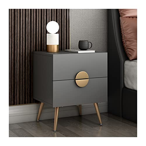Night Stand Light Minimalist Bedside Table Bedroom Luxury Bedside Storage Locker Large Capacity Drawer Hardware Handle Nightstand Bedside Tables (Color : 30cm Gray, Size : Unassembly)