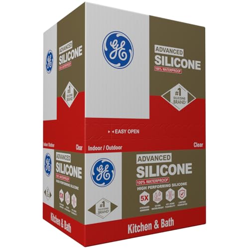 GE Advanced Silicone Caulk for Kitchen & Bath, Clear, 10 fl oz, 12 Pack - image 3