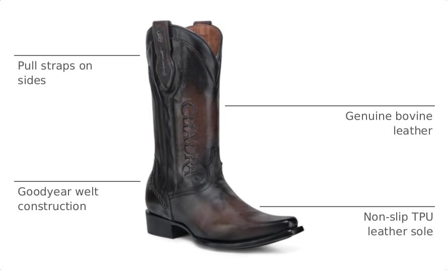 Image of CUADRA | Cowboy Boot for Men in Genuine Bovine Leather 1B2TRS Chocolate