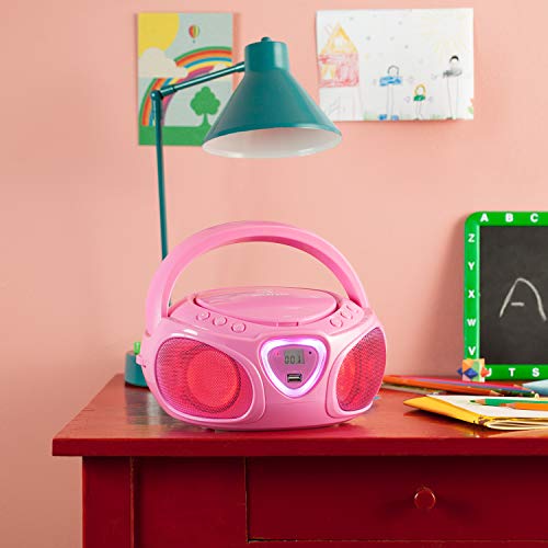 Auna Roadie Kids Boombox, Top Loading Cd Player, Bluetooth Connectivity For Smartphones, Easy Aux, Usb, Radio And Mp3 Connectivity, Portable, Plug In Or Battery Powered, Led Display #TOP1