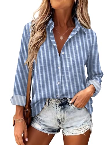 Zeagoo Womens Dressy Casual Blouses Long Sleeve Button Down Collared Shirts