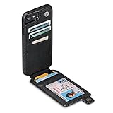 WalletSkin Leather Wallet Case for iPhone 8/7 / 6 (Black)