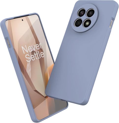 Image of DIZORO Compatible with OnePlus 13R 5G Back Cover with Upgraded Square Edges for Camera Protection Shockproof Flexible Matte Liquid Silicone Mobile Phone Case (OG Lavender Grey)