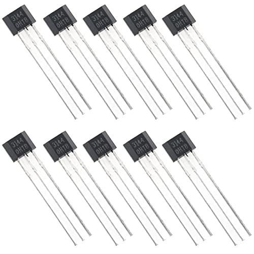 CHENJIN A3144 Hall-Effect Switch 10PCS 3144E 3 Terminal Sensitive Hall Effect Detector Switchs Sensor Transistor for Arduino OH3144 Magnetic Sensor