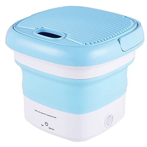 Portable Washing Machine, Mini Washer, Foldable Small Washer for Underwear, Socks, Baby Clothes, Towels, Delicate Items (Blue)
