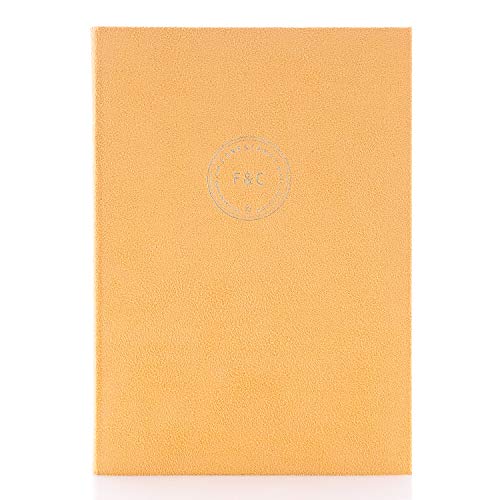 Fine & Candy BC001 Cuaderno Sahara con Tapa Blanda de terciopelo y Hojas lisas, Tamaño Grande A5 (21x15cm), Color Amarillo, 160 Hojas Cover