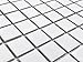 Tenedos 1x1 Square White Porcelain Mosaic Tile for Bathroom Walls, Shower, Pool, Entryway, Floor and Backsplash - Single Full Sheet, Easy Installation (1 Sheet)