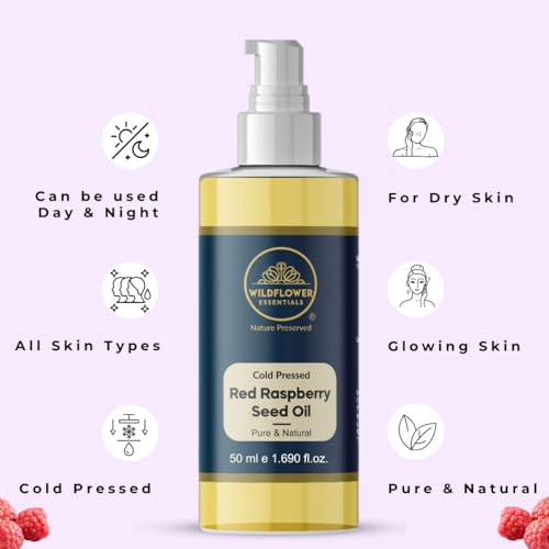 Image of Red Raspberry Oil Cold Pressed 100% Pure & Natural (50 ml) For Face, Hair, Skin, Body