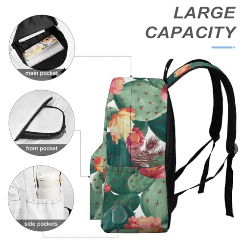 Green Tropical Plant Printed Backpack Water-Resistant Pack Stylish Bag Lightweight Travel Backpack4