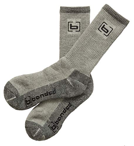 Banded RedZone BASE Merino Wool Sock, Calf & Mid-Calf Length, Sizes M–XL (US, Alpha, Large, Regular, Regular, Mid-Calf, Gray)