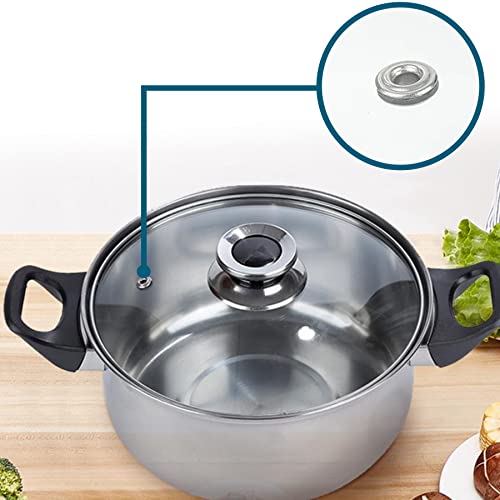 Retoo 12-teilig Topfset aus Edelstahl, Kochgeschirr, Spülmaschinengeeignet und Backofengeeignet, Töpfe mit Glasdeckel, 12er Kochtopf Set mit Durchmesser 16, 18, 20, 21.8, 24, 24, Silber – Bild 6