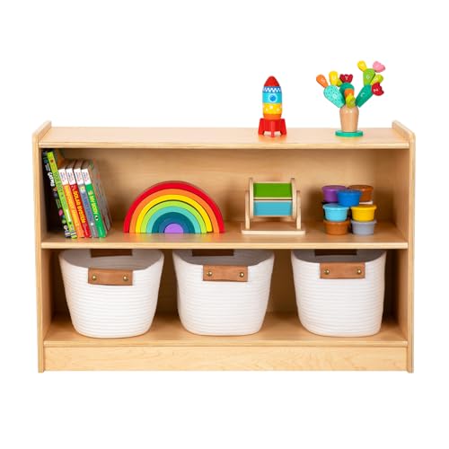 Image of OOOK Montessori Shelf, Toy Organizers and Storage, 2-Tier Toddler Bookshelf Suitable for Classroom, Kindergarten, Kids Room, Playroom and Daycare Center
