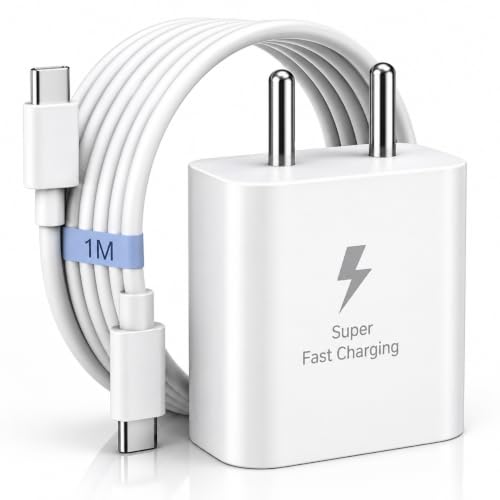 Image of 25W [BIS Certified] Type C Super Fast Charging(SFC) Charger Adapter for Samsung with Type C Cable Included |Compatible with Samsung Galaxy S27,S26,S25, S24 /Ultra and Other S /F /M /A /Z Series (White)