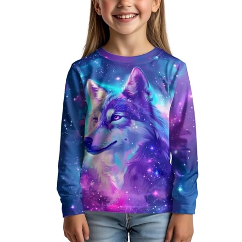 Upetstory Kids Long Sleeve Shirt for Girls Boys Tee Tops Size 3-16 Years Old