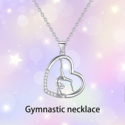 Gymnastics Necklace Stuff for Team USA Flipping Sport Gymnasts Ballerina Pendant Necklace Fashion Jewelry Gymnastics Gifts2