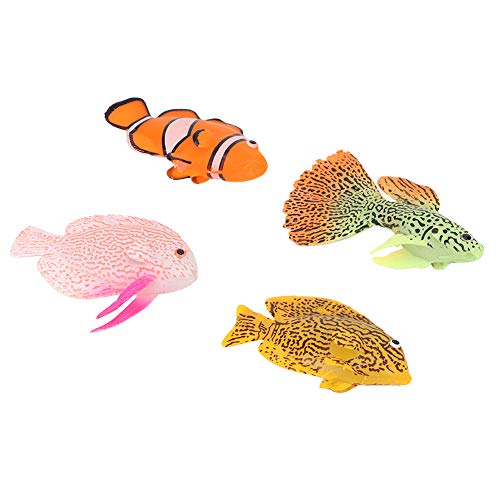 Ueohitsct 4PCS Aquarium Fish Tank Luminous Silicone Artificial Fake Fish Landscape Ornament Decoration Ac - Image 7