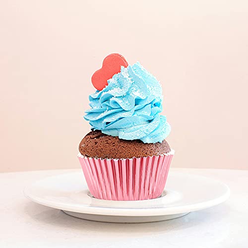 Image of Rose Gold Foil Cupcake Liners,100 Pack Metallic Baking Cups Standard Size
