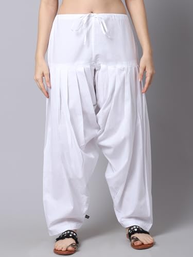 Image of Pistaa's Women's Regular Fit High Rise Combo of 3 Solid Pure Cotton Patiala Salwar