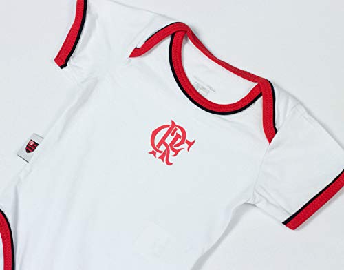 Body Flamengo, Rêve D'or Sport, Bebê Unissex, Branco/Vermelho/Preto, P