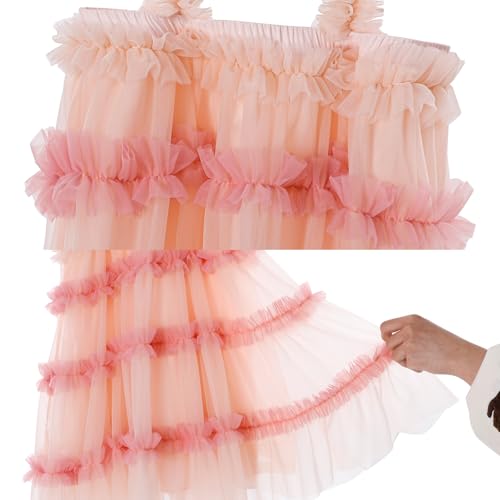 Vintage Flower Girl Dress Ruffled A-line Tulle Mesh Dresses for Princess Birthday Party Prom4