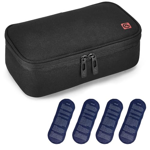ALLCAMP Bolsa Nevera Para Insulina, Nevera Portatil Insulina Medicamentos Para Diabéticos, con 4 Bolsa Nevera Pequeña, Forro Aislante y Compartimento Para Bolígrafos（negra）