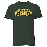 Barnesmith University of Vermont UV Catamounts Short Sleeve Adult Unisex T-Shirt, Classic, Hunter Green, Small