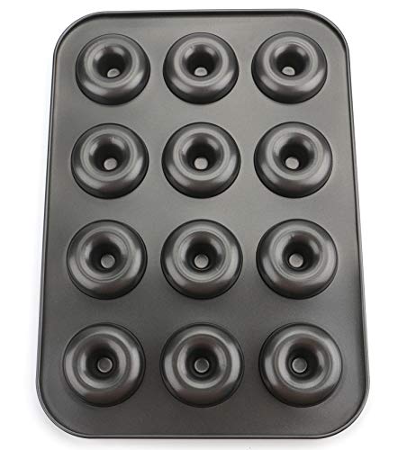 Lawei 2 pezzi Stampo per Ciambelle 12 Ciambelles Antiaderenti Teglia da Forno per Dolci Torte Ideali per Realizzare Cupcake Muffin Cioccolato - 28 x 40 x 2 cm - immagine 4