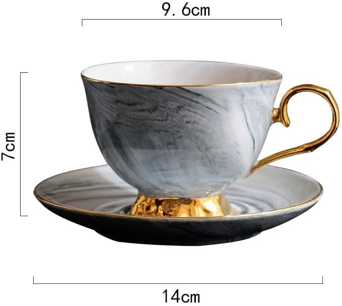 Nordic Marbled Ceramic Afternoon Tea Cup Coffee Saucer Set