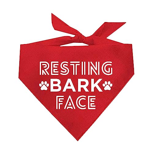 Resting Bark Face Dog Bandana (Red, OS 1090)